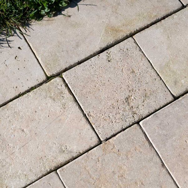 Overbury beige external limestone pavers