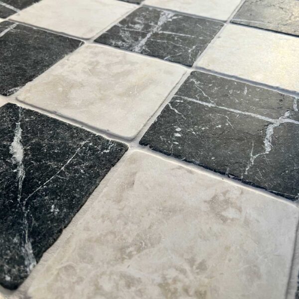 Bardolino and Nero Marquina tumbled marble