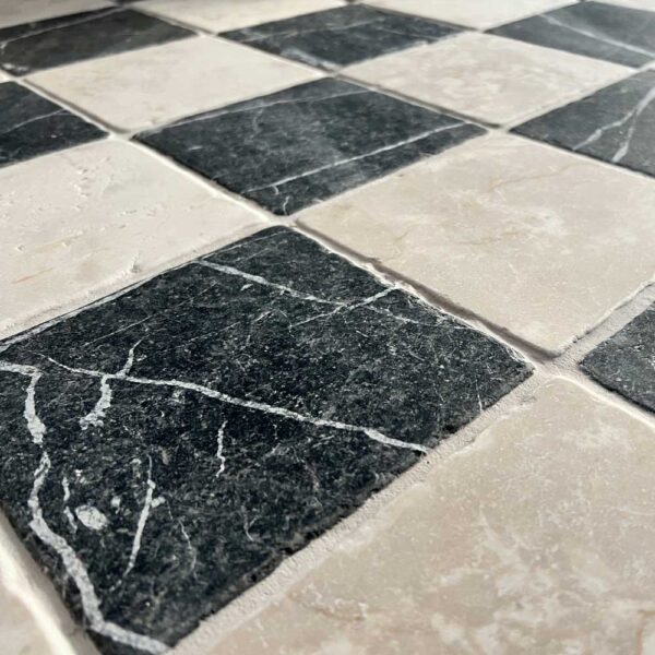 Bardolino and Nero Marquina tumbled marble