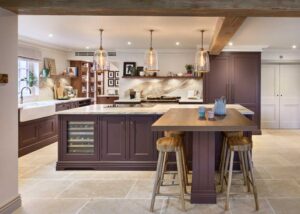 beige stone tiles kitchen makeover