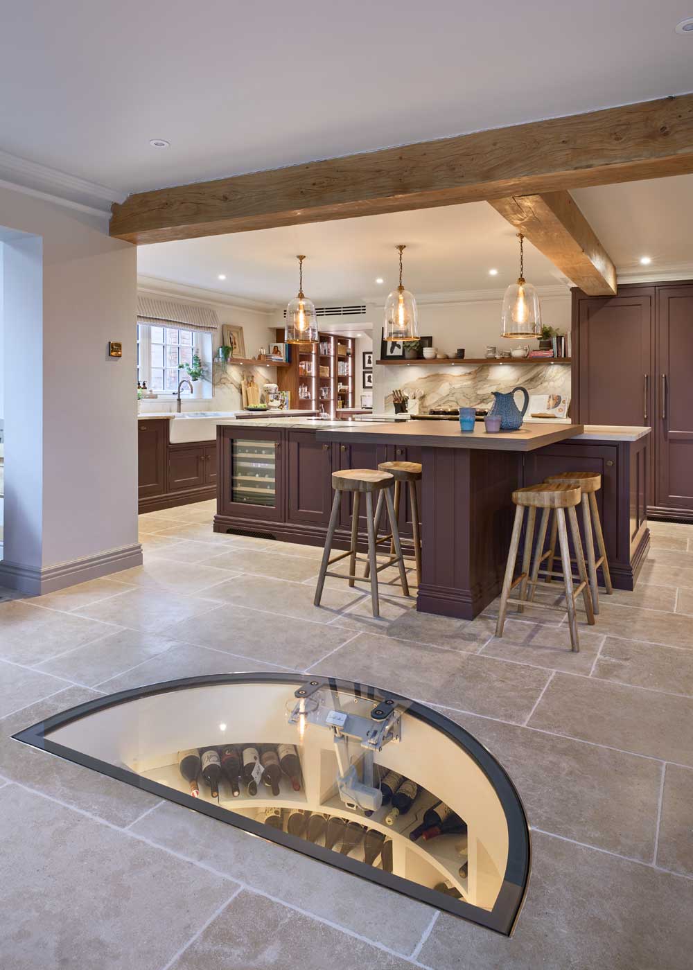 wine cellar and stone floor