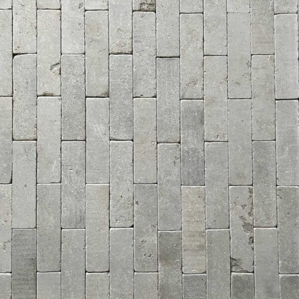 Grey limestone brick paver