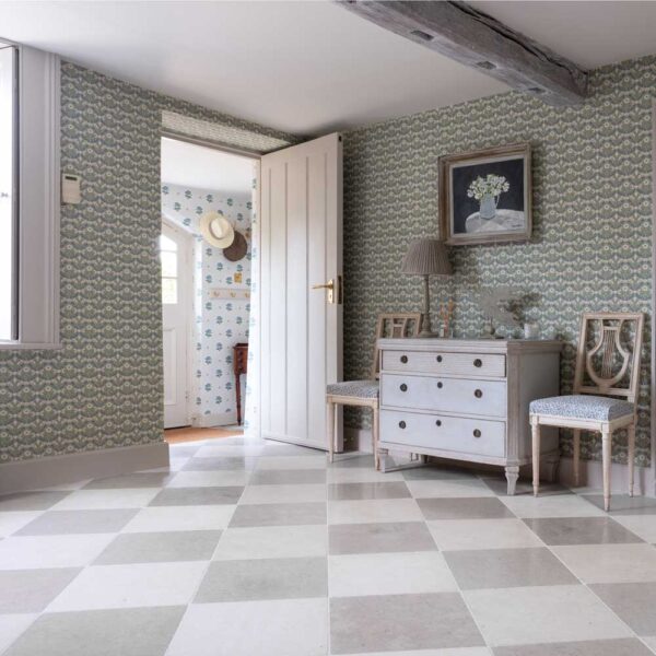 Petworth limestone checkered floor