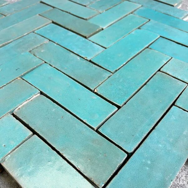 Teal green handmade Bejmat tiles