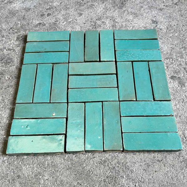 teal green handmade bejmat tiles